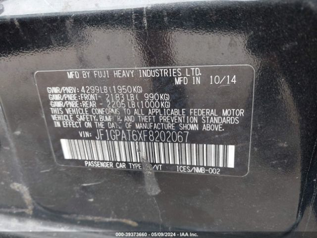 JF1GPAT6XF8202067 Subaru Impreza 2.0i Sport Premium