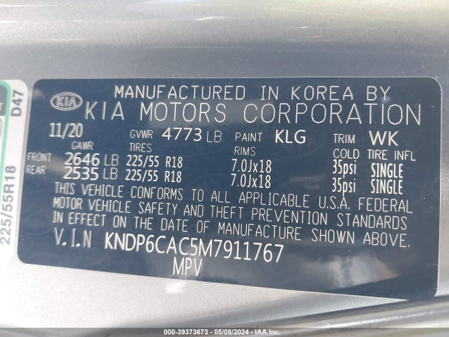 KIA SPORTAGE S 2021 KNDP6CAC5M7911767 Image 9