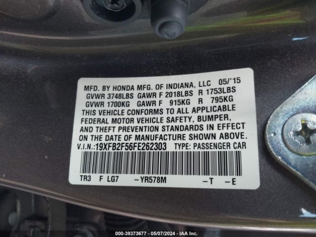 19XFB2F56FE262303 Honda Civic Lx