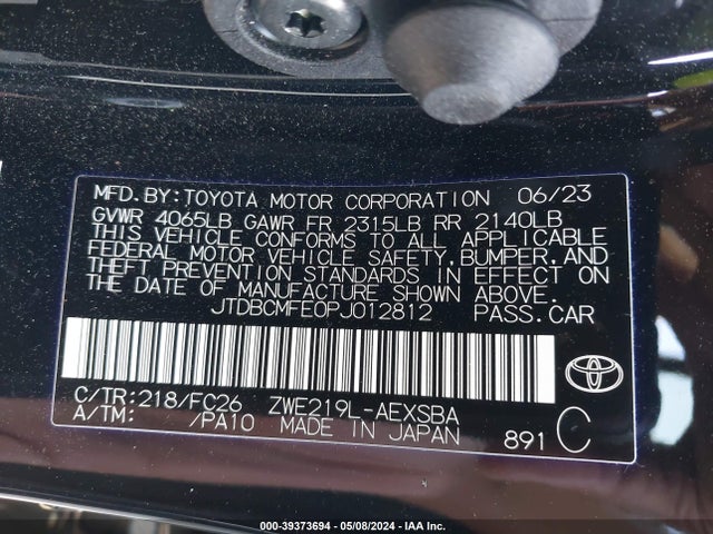 Toyota Corolla Hybrid Se 2023 JTDBCMFE0PJ012812 Image 9
