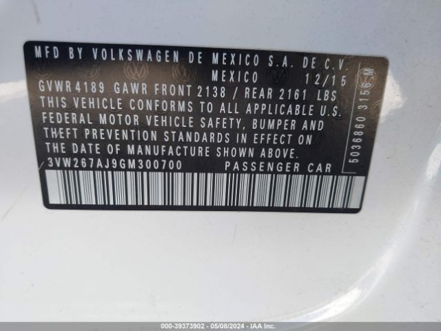 3VW267AJ9GM300700 Volkswagen Jetta 1.4t S