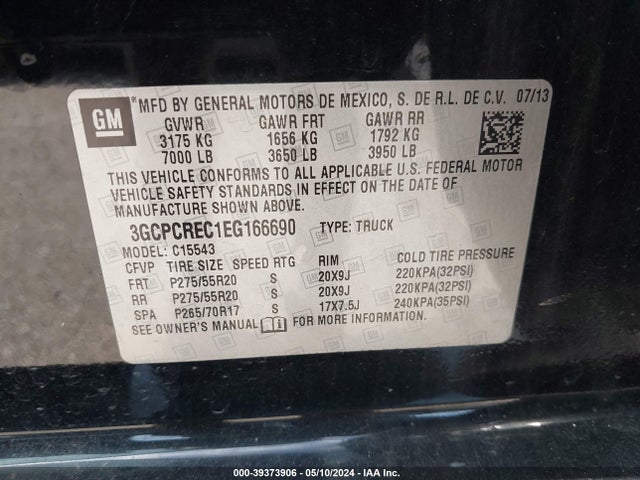 Chevrolet Silverado 1500 1lt 2014 3GCPCREC1EG166690 Image 9