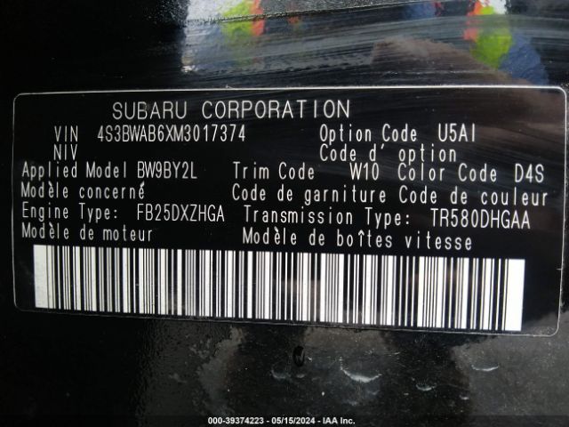 4S3BWAB6XM3017374 Subaru Legacy