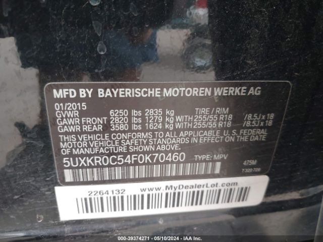 5UXKR0C54F0K70460 BMW X5 Xdrive35i