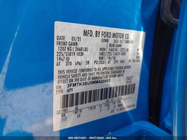 3FMTK3SU5MMA20882 Ford Mustang Mach-e Premium