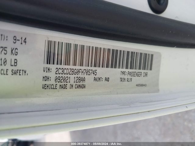 2C3CDZBG0FH705745 Dodge Challenger Sxt Plus