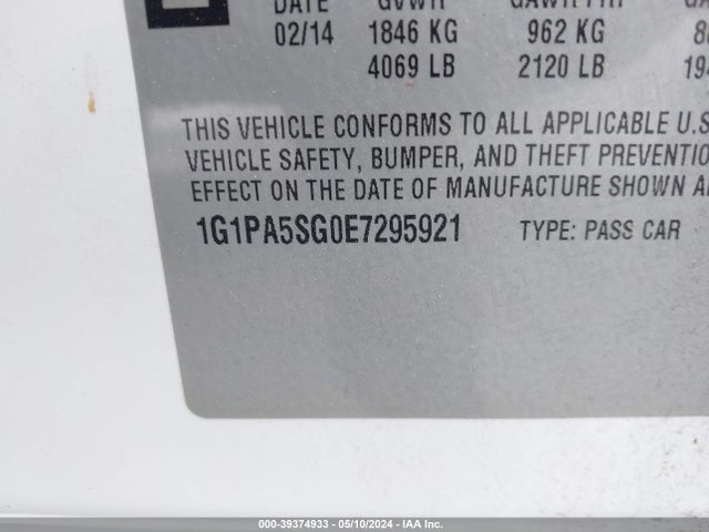 Chevrolet Cruze Ls Auto 2014 1G1PA5SG0E7295921 Image 9
