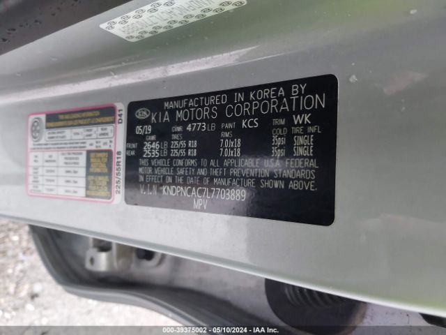 KNDPNCAC7L7703889 KIA Sportage Ex