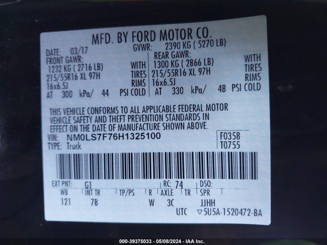 Ford Transit Connect Xlt 2017 NM0LS7F76H1325100 Image 9