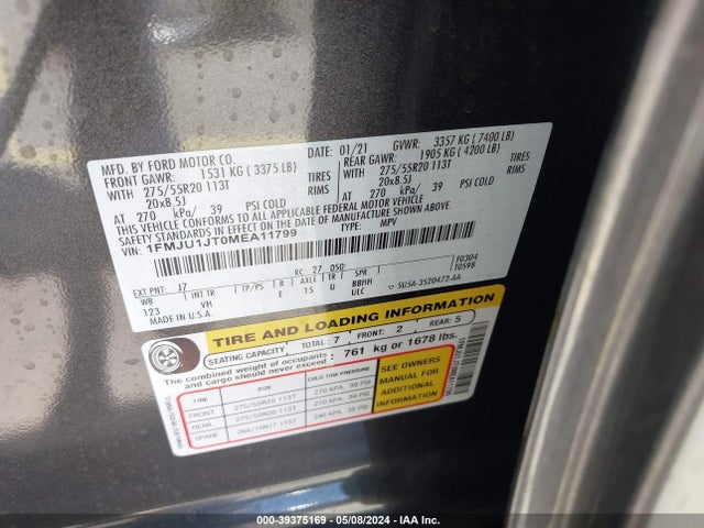 Ford Expedition Xlt 2021 1FMJU1JT0MEA11799 Image 9