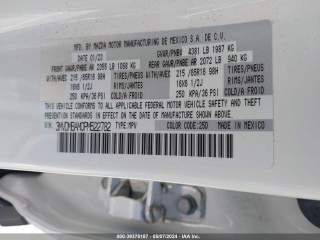 3MVDMBAM0PM522782 Mazda Cx-30 2.5 S