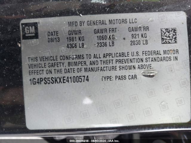 1G4PS5SKXE4100574 Buick Verano Leather Group