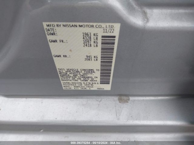 1N4BL4DV2PN329301 Nissan Altima Sv Fwd