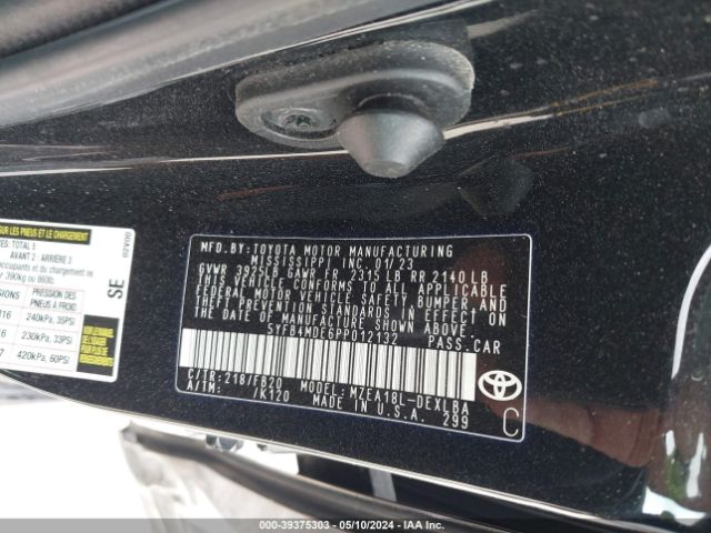 5YFB4MDE6PP012132 Toyota COROLLA LE