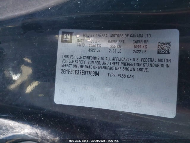 Chevrolet Camaro 1ls 2014 2G1FE1E37E9178904 Image 9