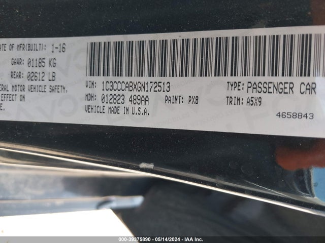 1C3CCCABXGN172513 Chrysler 200 Limited
