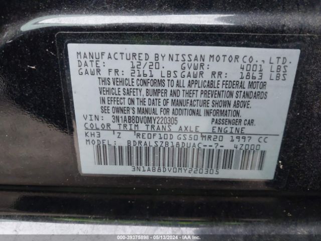 3N1AB8DV0MY220305 Nissan Sentra Sr Xtronic Cvt