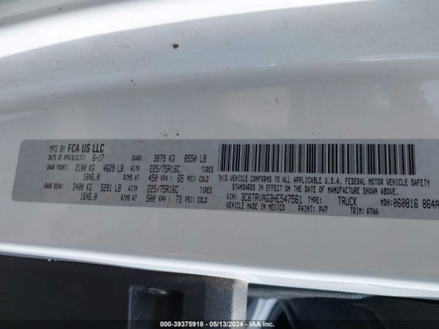 3C6TRVAG3HE547561 RAM Promaster 1500 Low Roof 136 Wb