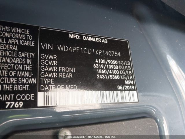 WD4PF1CD1KP140754 Mercedes-Benz Sprinter 2500 High Roof V6