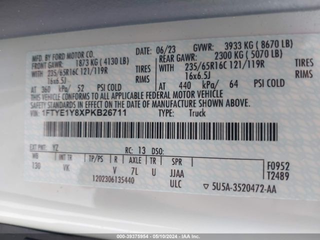 1FTYE1Y8XPKB26711 Ford Transit-150