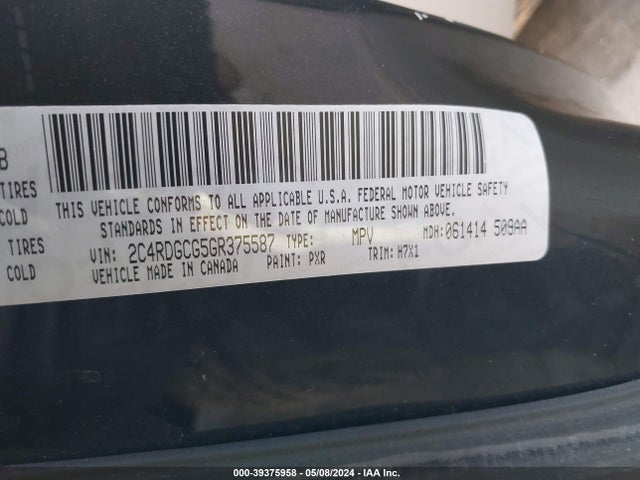Dodge Grand Caravan Sxt 2016 2C4RDGCG5GR375587 Image 9