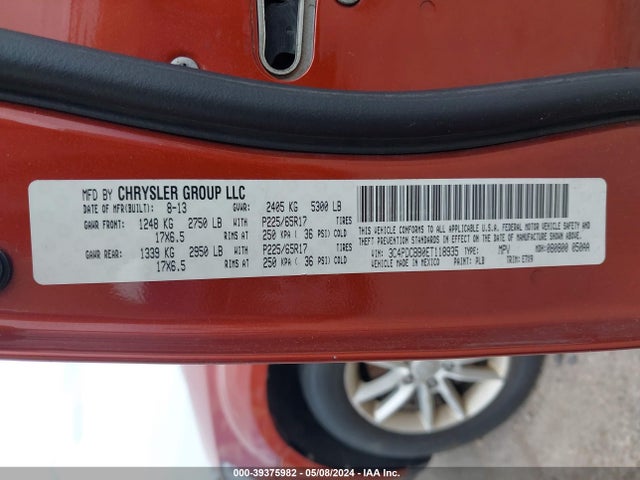 Dodge Journey Sxt 2014 3C4PDCBB0ET118935 Image 9