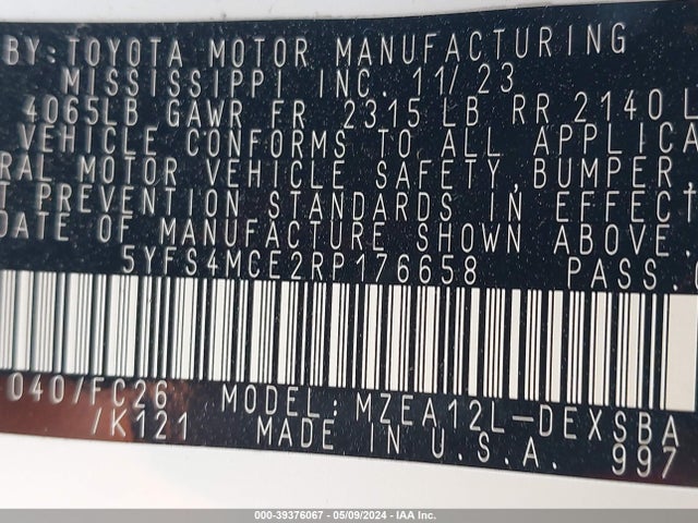 Toyota COROLLA SE 2024 5YFS4MCE2RP176658 Image 18