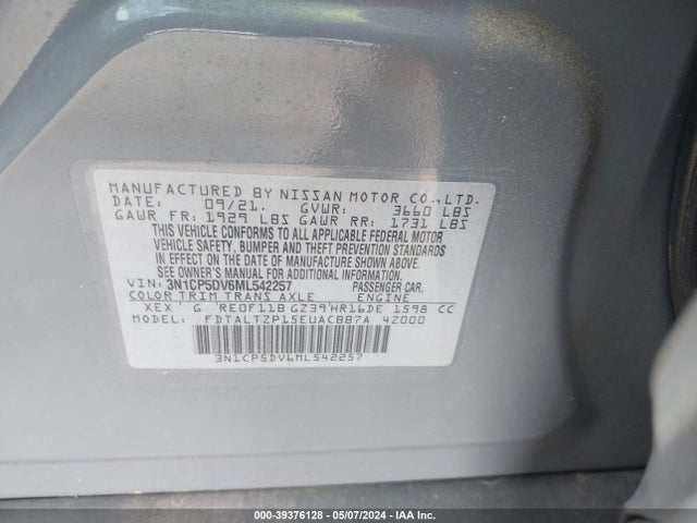 Nissan Kicks Sr Xtronic Cvt 2021 3N1CP5DV6ML542257 Image 9