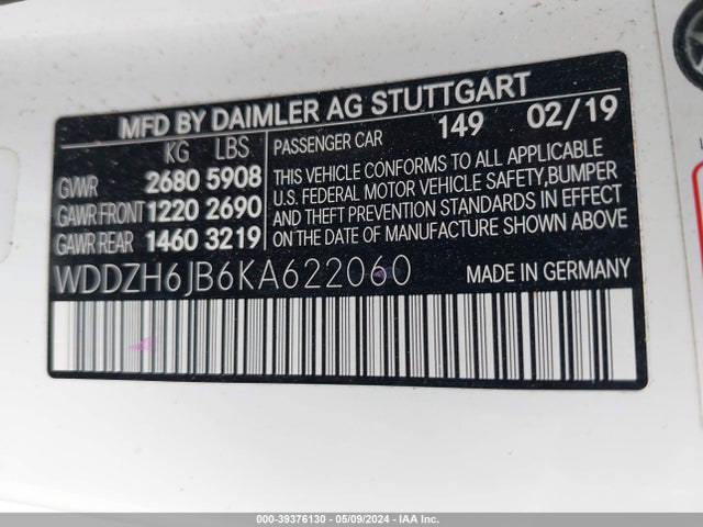 WDDZH6JB6KA622060 Mercedes-Benz E 450 4matic
