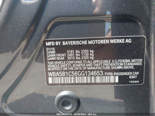 WBA5B1C56GG134653 BMW 535i