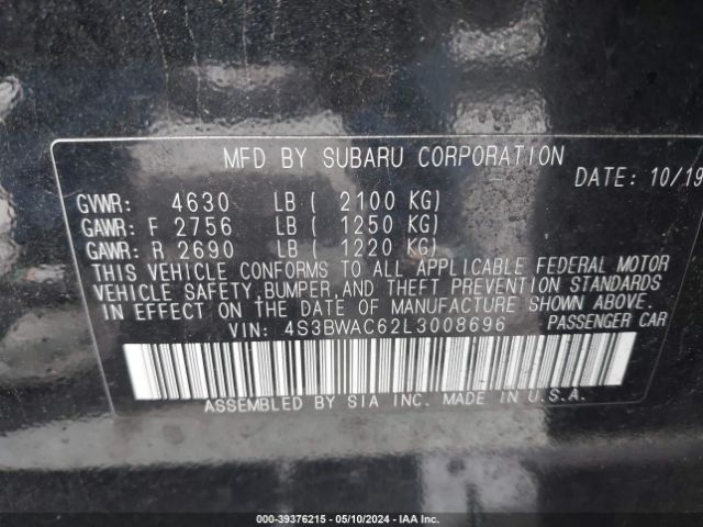 4S3BWAC62L3008696 Subaru Legacy Premium