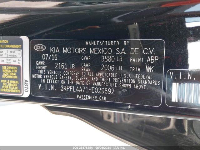 KIA FORTE S 2017 3KPFL4A71HE029692 Image 9