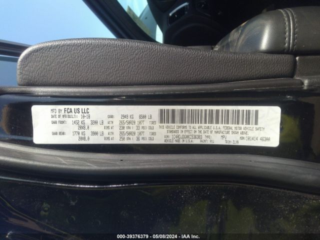 1C4RDJDGXKC536383 Dodge Durango Gt Plus Awd