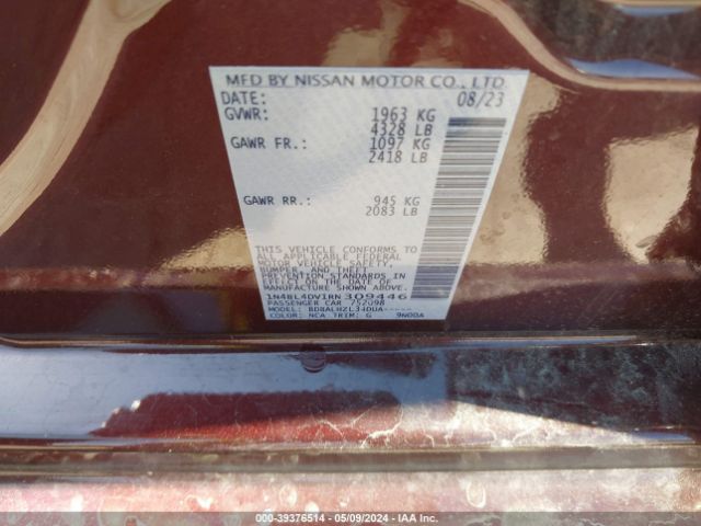 1N4BL4DV1RN309446 Nissan Altima Sv Fwd