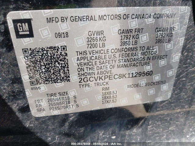 Chevrolet Silverado 1500 Ld Lt 2019 2GCVKPEC8K1129560 Image 9