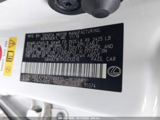 58ABZ1B17KU013516 Lexus Es 350 F Sport