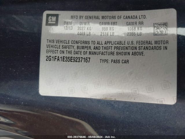 2G1FA1E35E9237167 Chevrolet Camaro 2ls