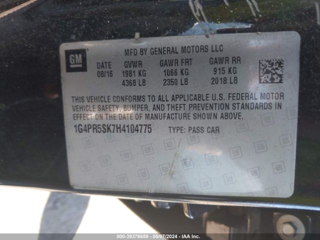 1G4PR5SK7H4104775 Buick Verano Sport Touring
