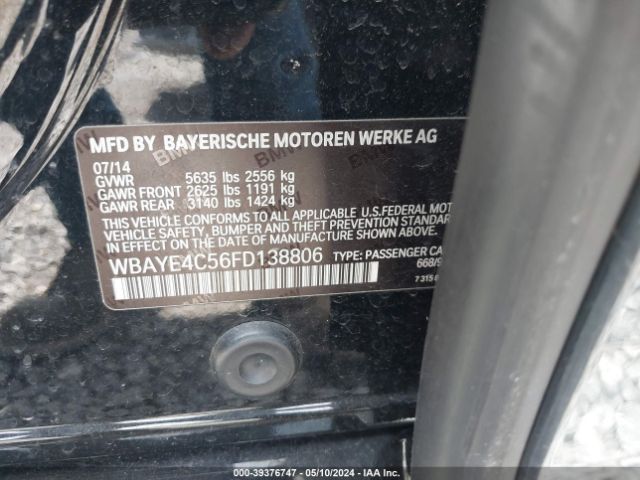 WBAYE4C56FD138806 BMW 740LI