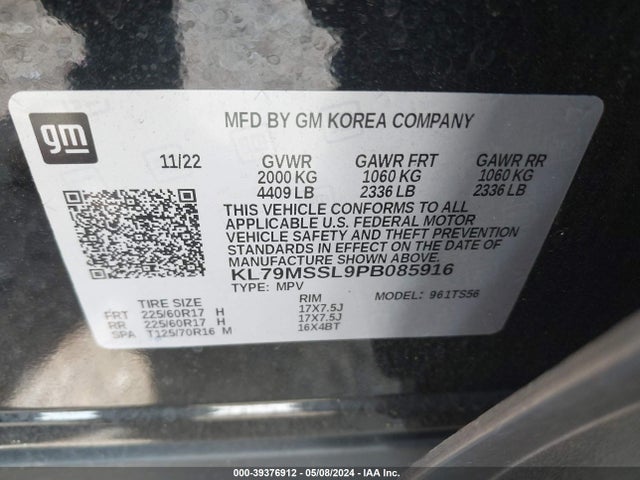 Chevrolet Trailblazer Awd Activ 2023 KL79MSSL9PB085916 Image 9