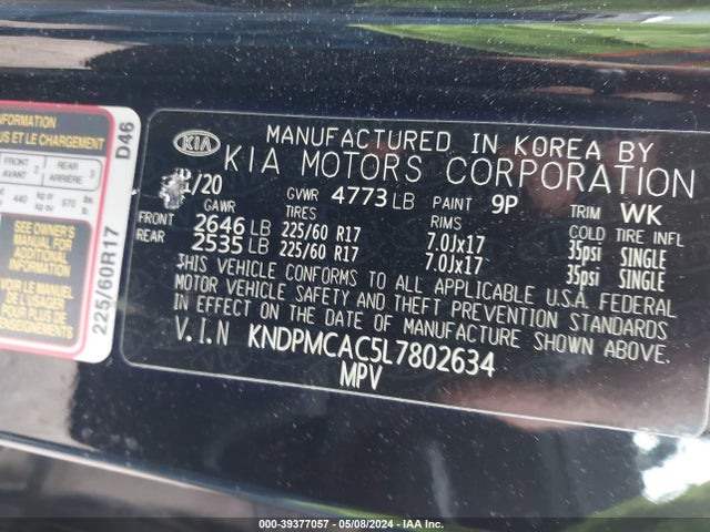 KIA Sportage Lx 2020 KNDPMCAC5L7802634 Image 9