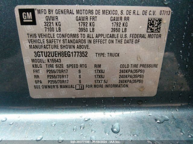 3GTU2UEH8EG177352 GMC Sierra 1500 Sle