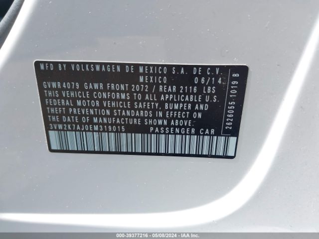 3VW2K7AJ0EM319015 Volkswagen Jetta 2.0l S