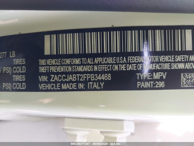ZACCJABT2FPB34468 Jeep Renegade Latitude