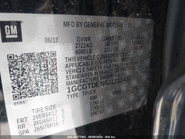 1GCGTDEN6J1313437 Chevrolet Colorado Z71