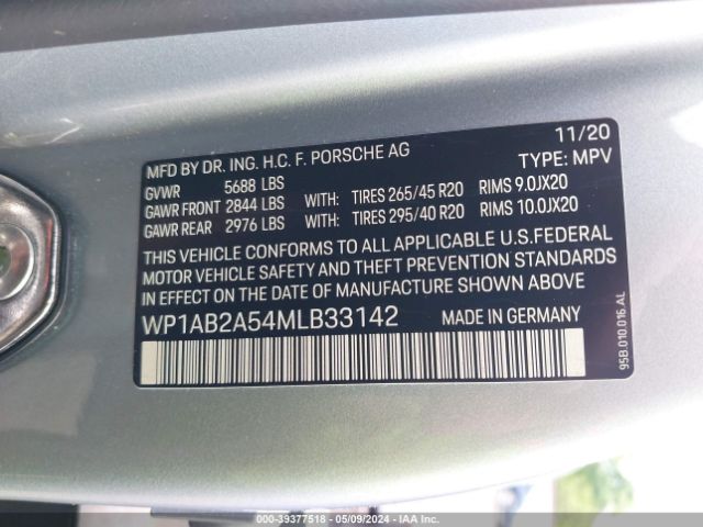 WP1AB2A54MLB33142 Porsche MACAN S