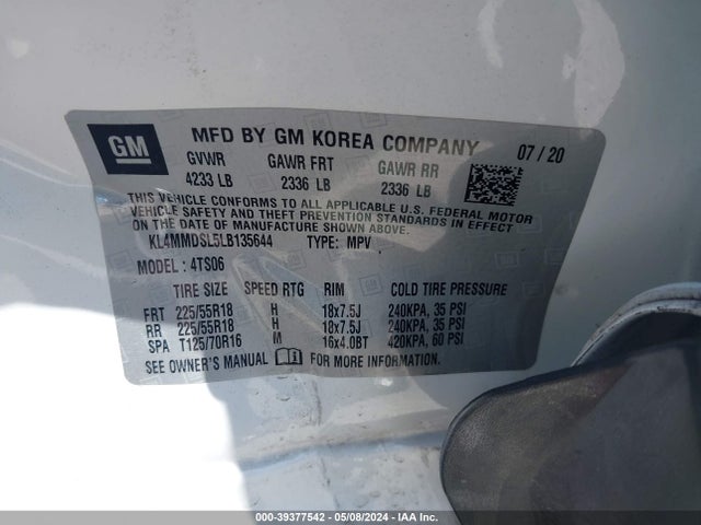 KL4MMDSL5LB135644 Buick Encore Gx Fwd Select
