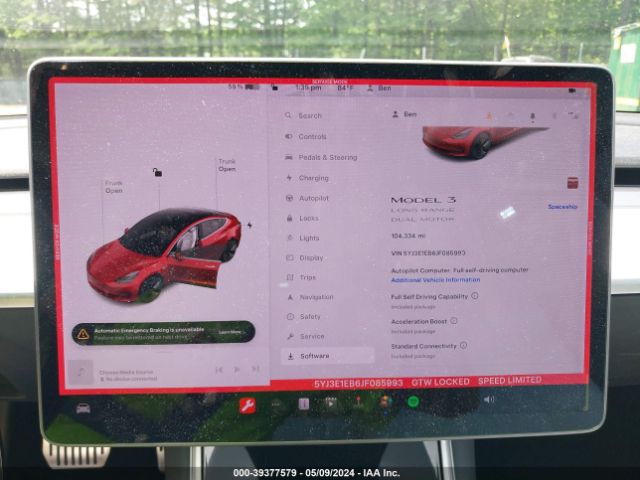 5YJ3E1EB6JF085993 Tesla Model 3 Long Range/performance