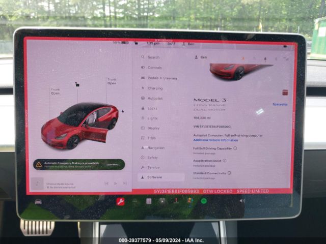 5YJ3E1EB6JF085993 Tesla Model 3 Long Range/performance