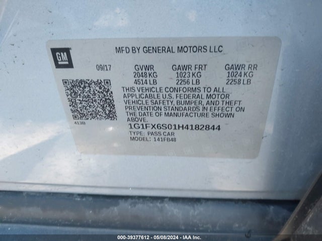 Chevrolet Bolt Ev Premier 2017 1G1FX6S01H4182844 Image 9